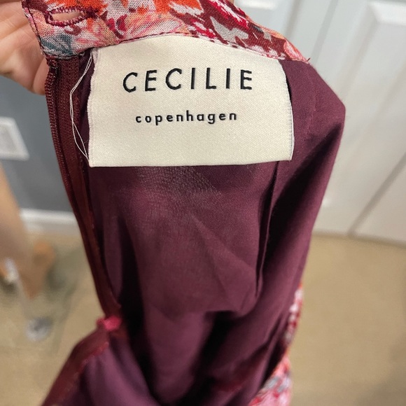 Cecilie Copenhagen Gaby Floral Print Midi Skirt In Red - Picture 9 of 10